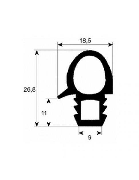 Ущільнювач дверей для пароконвектомата Eloma, Falcon, Palux 10 рівнів серії 900101 645x700mm
