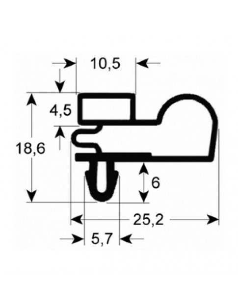 Ущільнювач дверей гумка для холодильного стола Desmon, Emmepi 900595 415x625мм профіль 9010