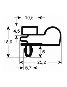 Ущільнення дверей гумка для холодильної шафи Desmon GMB7 900615 655x755мм профиль 9010