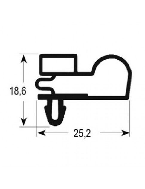 Ущільнювач дверей гумка для холодильного столу Desmon TSB2 900616 416x615мм профіль 9010