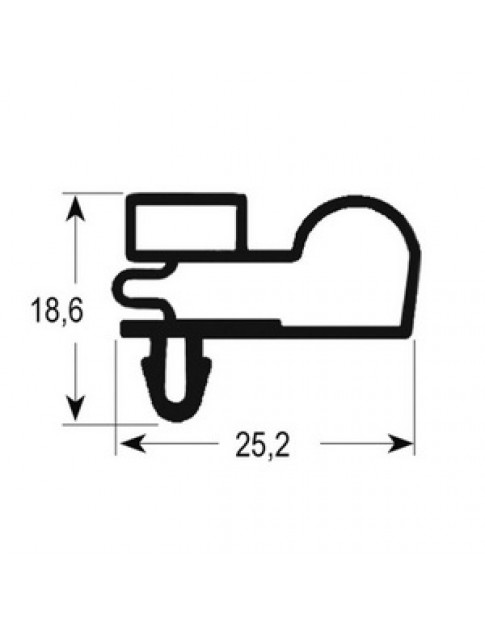 Ущільнення дверей гумка для холодильного столу Desmon 900617 515x620мм профіль 9010