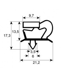 Ущільнювач ящика гумка для холодильного столу Polaris 900845 289х426мм профіль 9048