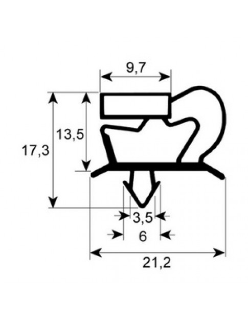 Ущільнювач дверей гумка для холодильного столу Sagi, Angelo Po KUA2A серії 900861 373x570мм профиль 9048