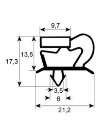 Ущільнювач ящика гумка для холодильного столу Angelo-Po, SAGI KUA, EM1 серії 900862 373х246мм