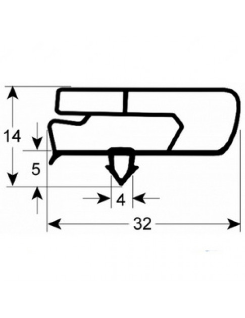 Ущільнювач дверей для холодильного столу Fagor Fagor 900904 380x585mm профіль 9797
