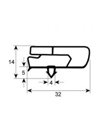 Ущільнення дверей гумка для холодильної шафи Fagor AEP, AFN, AFF серії 900905 618x1500мм профіль 9797 Ущільнення дверей гумка для холодильної шафи Fagor AEP, AFN, AFF серії 900905 618x1500мм профіль 9797