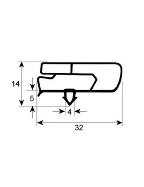 Ущільнення дверей гумка для холодильної шафи Fagor AEP, AFN, AFF серії 900905 618x1500мм профіль 9797