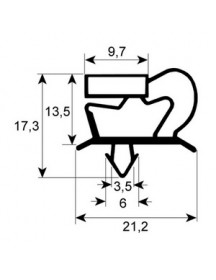 Ущільнювач ящика гумка для холодильного столу Apach, Tecnodom, DGD 900945 387х292мм профіль 9048