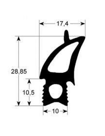 Ущільнювач дверей (резинка) для пароконвектомата Rational, Eloma 900951 відрізний 1м.п