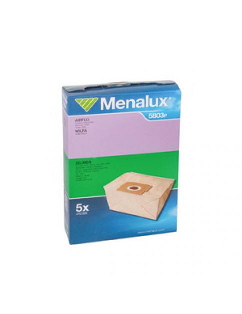 Набір мішків паперових (5шт) 5803P + фільтр мотора 900196200 для пилососа Menalux