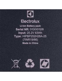 Акумулятор для акумуляторного пилососа Electrolux 900923377 ZE150 25V Li-ion 2.5Ah