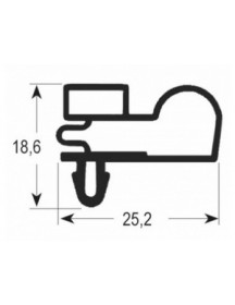 Ущільнення дверей гумка для холодильної шафи Desmon BM7PR 901091 650х1545мм профиль 9010
