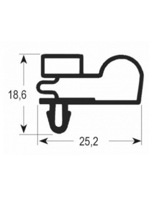 Ущільнення дверей гумка для холодильної шафи Desmon BM7PR 901091 650х1545мм профиль 9010