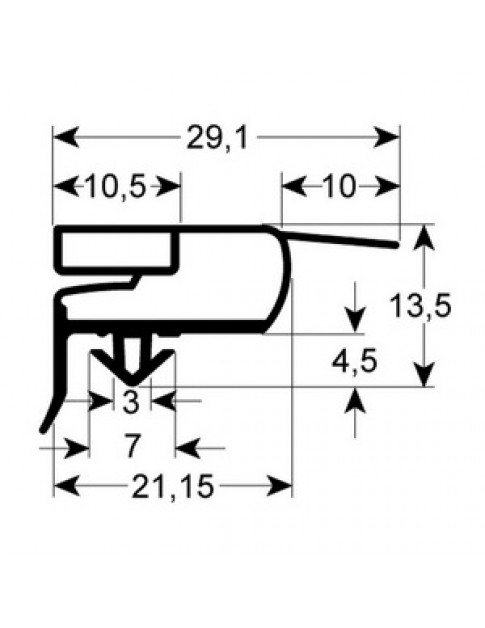 Ущільнювач дверей гумка для холодильного столу Electrolux, Alpeninox RCS, RDS серії 901154 394x567мм профіль 9773