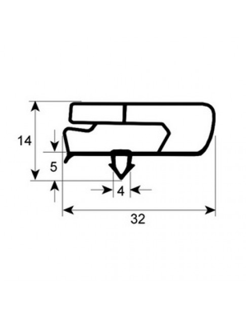 Ущільнювач дверей гумка для холодильного столу Fagor MSP, MPP, MPN серії 901164 365х560мм профіль 9797 Ущільнювач дверей гумка для холодильного столу Fagor MSP, MPP, MPN серії 901164 365х560мм профіль 9797