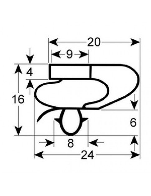 Ущільнення дверей гумка для холодильного столу Tefcold PT930 901493 396x494мм профіль 9150