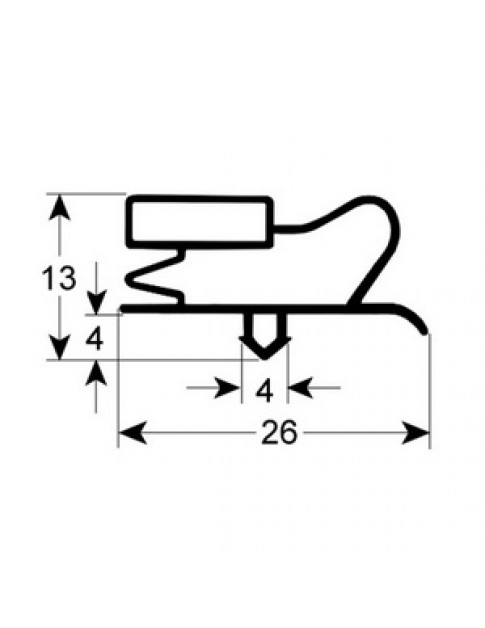 Ущільнювач ящика гумка для холодильного столу Fagor 901529 370x245мм профіль 9013