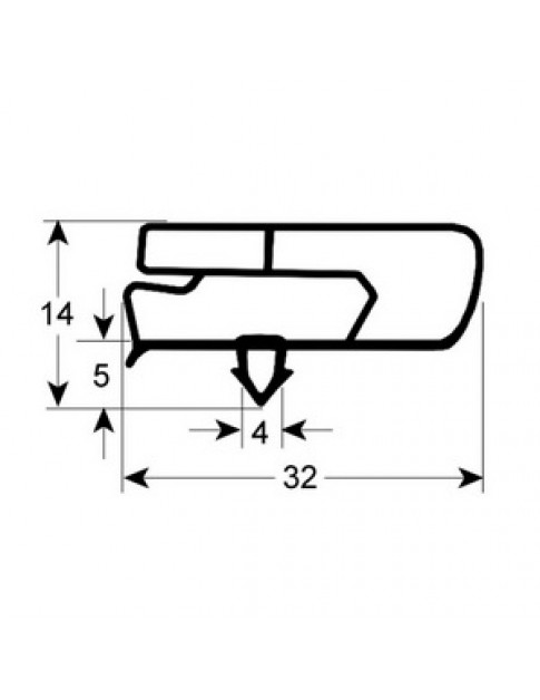 Ущільнення дверей гумка для холодильного столу Fagor MSP, MPP, MPN серії 901530 440х560мм профіль 9797