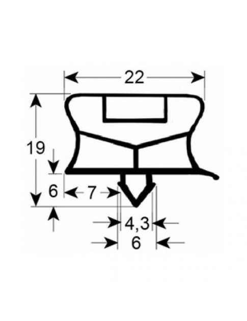 Ущільнення дверей для шокової заморозки Electrolux BCF, AOF серії 901559 502x925mm профіль 9794
