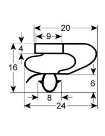 Ущільнення дверей гумка для холодильного столу Tefcold 901653 460x595мм профіль 9150