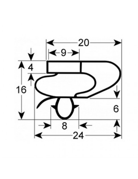 Ущільнювач дверей для холодильної шафи Tefcold 901682 700х1475mm профіль 9150
