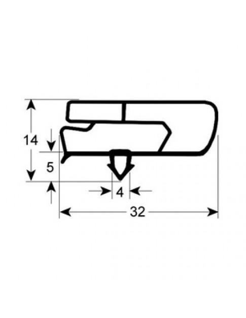 Ущільнення дверей гумка для холодильної шафи Fagor AF, AFP серії 901763 615х1435мм профіль 9797