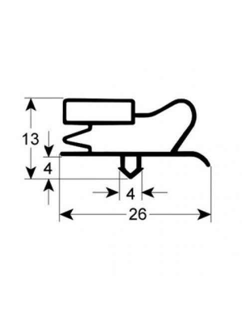 Ущільнювач ящика гумка для холодильного столу Fagor MSP серії 901765 450x260мм профіль 9013