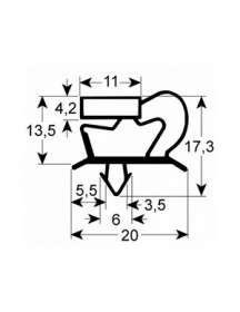 Ущільнювач дверей гумка для холодильної шафи Tecnodom, Electrolux, Zanussi 625x1535мм проф.9048