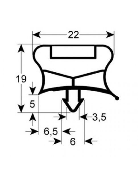 Ущільнення дверей гумка для холодильного стола Coldline TA17, TA21 серії 901955 408x630мм профіль 9794