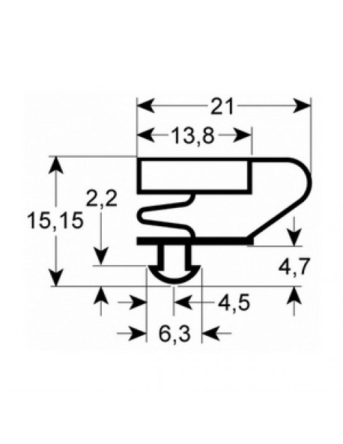 Ущільнювач дверей для холодильної шафи ISA 901976 689x1565mm профіль 9704