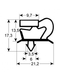 Ущільнювач дверей гумка для холодильного столу Apach, Tecnodom профіль 9048 902050 385x470мм