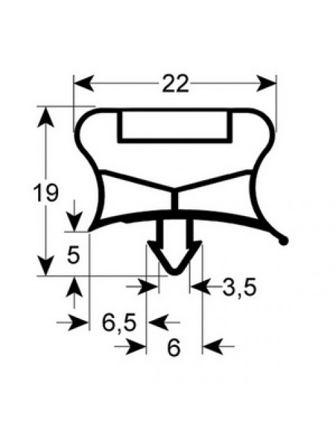 Ущільнювач дверей для шокової заморозки Electrolux BCW, AOCP, BCF серії 902820 477x503мм