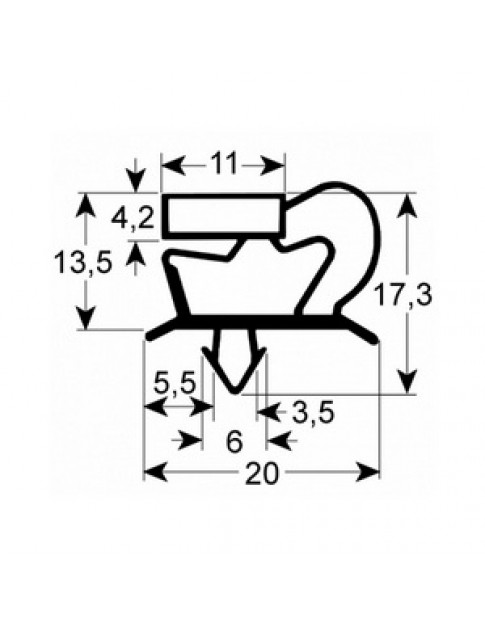 Ущільнювач дверей для холодильної шафи Tecnodom, DGD 902830 628x1546mm профіль 9048