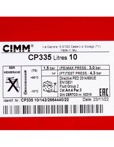 Розширювальний бак Cimm CP355 10 л 1