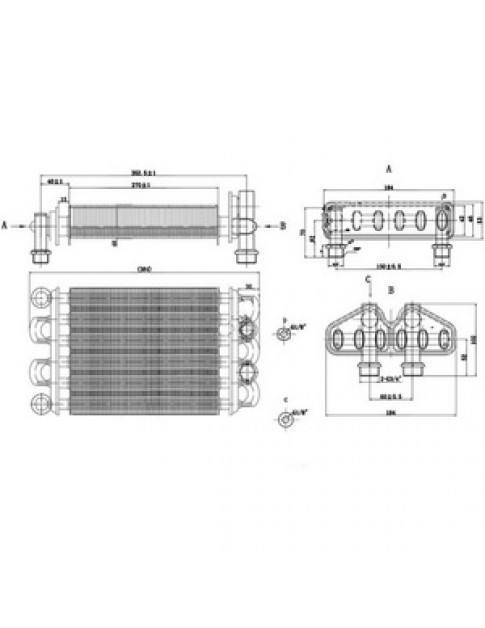 Теплообмінник бітермічний для газового котла Ariston TX/T2 998619