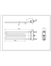 Тен для пральної машини Ariston C00087188 TZO 170-SG-1800 Thermowatt L=170mm 1800W Тен для пральної машини Ariston C00087188 TZO 170-SG-1800 Thermowatt L=170mm 1800W