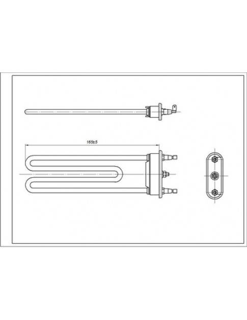 Тен для пральної машини Indesit/Ariston C00094715 TPO 165-SG-1700 Kawai L=165mm 1700W