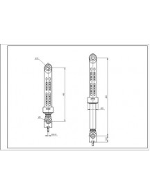 Амортизатор бака для пральної машини Indesit SUSPA C00140744 100N L=165-250mm D отвору=13mm