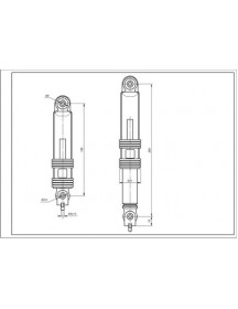 Амортизатор бака для пральної машини Indesit CIMA C00303582 (2 шт.) 80N L=185-260mm D отвору=8mm