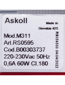 Помпа циркуляційна для посудомийної машини Indesit, Ariston C00303737 Askoll 60W M312 (нового зразка)