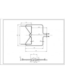 Тен нижній для духовки Indesit C00857528 1150W 230V B=345mm L=345mm