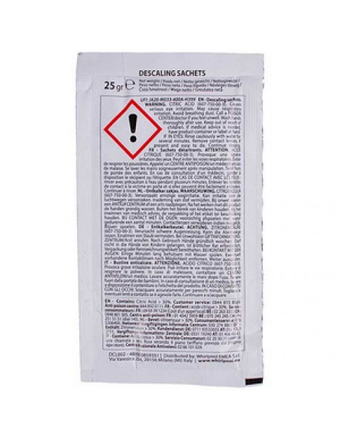 Средство для удаления накипи и кофейного жира для кофемашин Wpro C00859352 8 пак.x25g