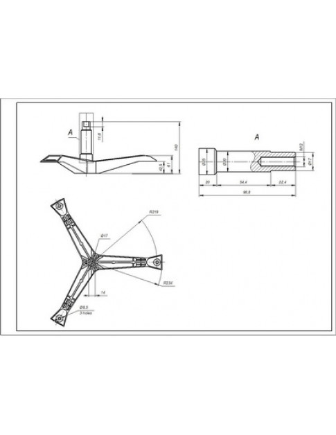 Хрестовина барабана EBI для пральної машини Samsung COD.729 L=97mm