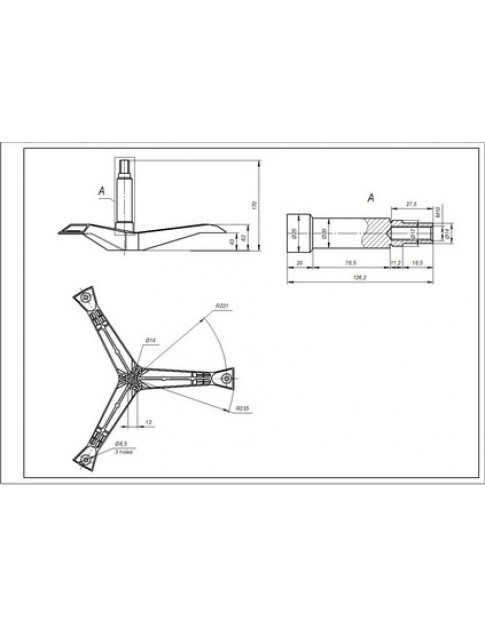 Хрестовина барабана EBI для пральної машини Samsung COD.734 L=126mm