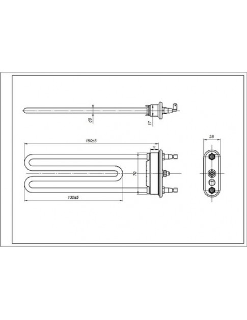 Тен для пральної машини Samsung DC47-00006B TPD 180-SG-1900 Kawai L=180mm 1900W