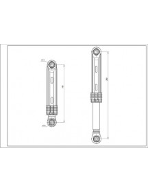 Амортизатор бака для пральної машини Samsung DC66-00343D AKS 80N L=165-260mm D отворів=10/13mm