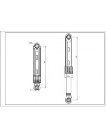 Амортизатор бака для пральної машини Samsung DC66-00343E AKS 40N L=165-250mm D отворів=10mm
