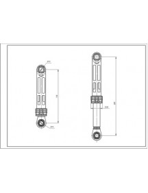 Амортизатор бака для пральної машини  Samsung AKS DC66-00531A 70N L=145-220mm D отвору=10/13mm