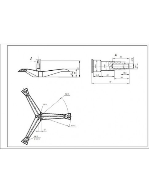 Хрестовина барабана для пральної машини Samsung DC97-01819B L вала=80mm (ТОВАР З УЦІНКОЮ)