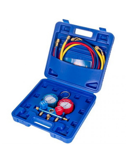 Манометричний колектор 2-вентильний LEETO LMG-2-R22 (R22 R-134 R404 R407) + шланги 3шт.x1200mm